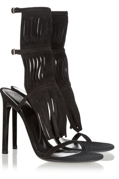 gucci fringe suede sandals|Gucci transparent sandals.